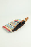 Multicolor Colorblock Zipper Woven Straw Bag