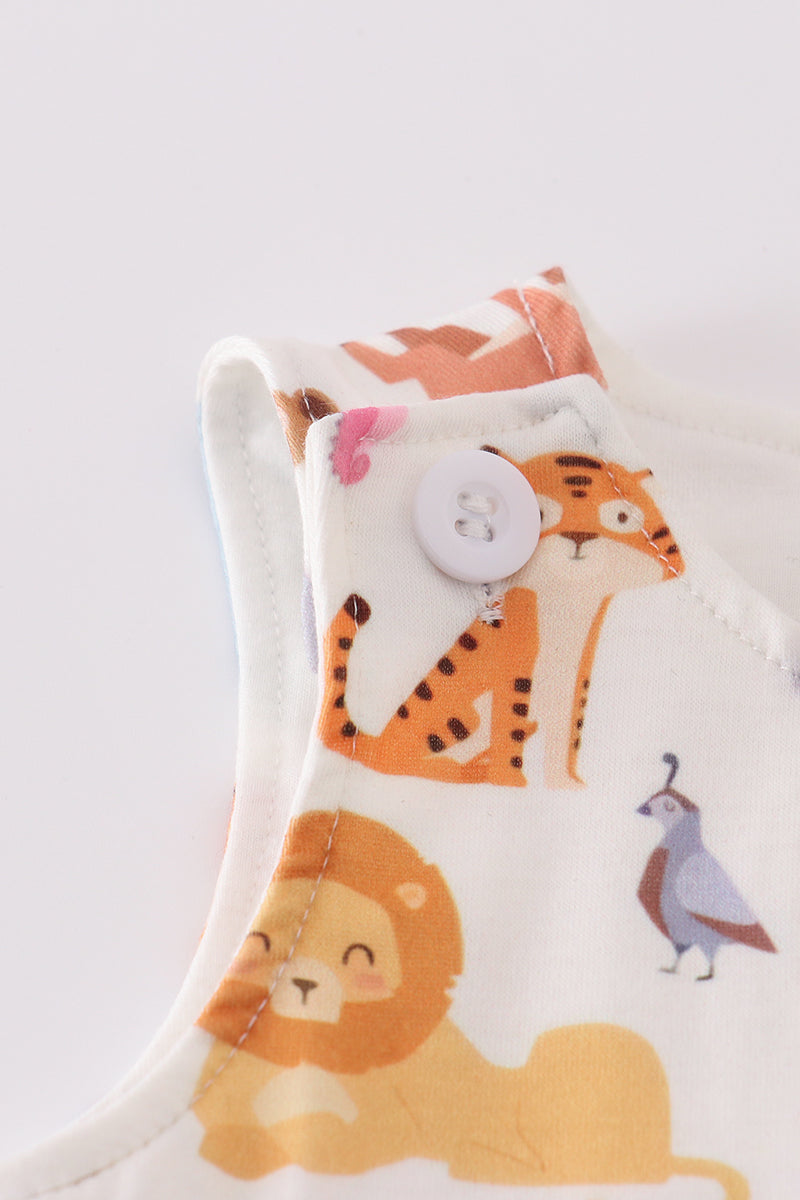 Blue zoo animals print boy jonjon