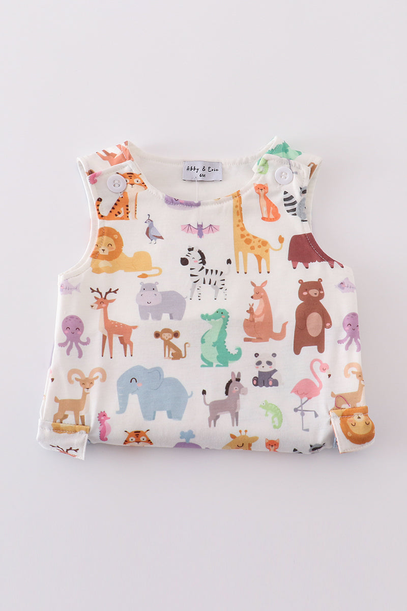 Blue zoo animals print boy jonjon