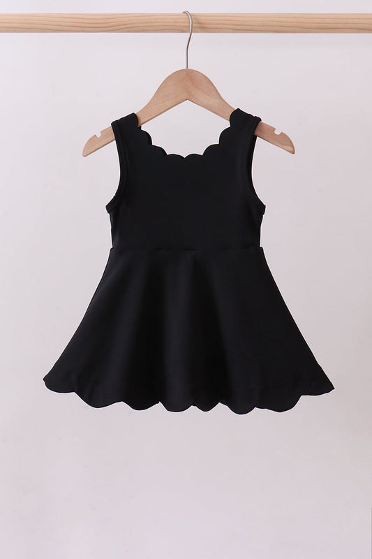 Black scalloped active  mom&me dress