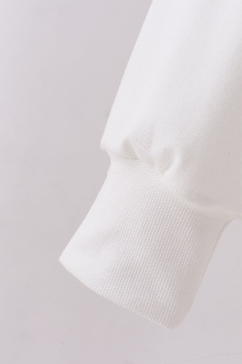 Cream hand-sewn bow mom&me sweatshirt