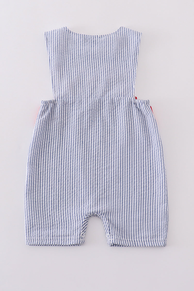 Blue baseball embroidery smocked jonjon
