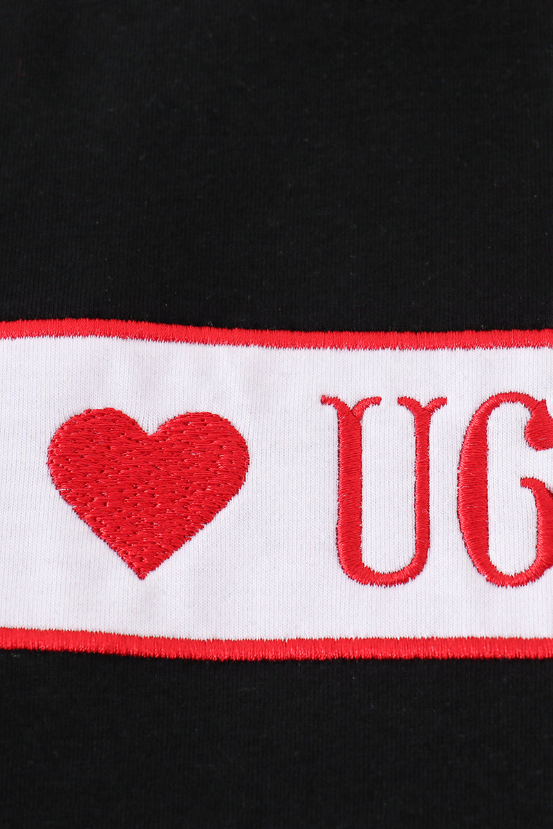 Black stripe I love UGA embroidery football set
