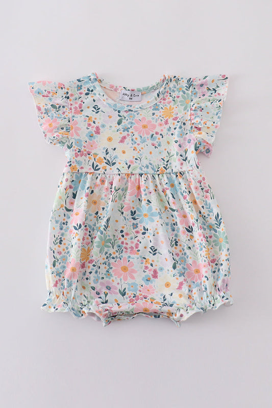 Spring blossom print ruffle bubble