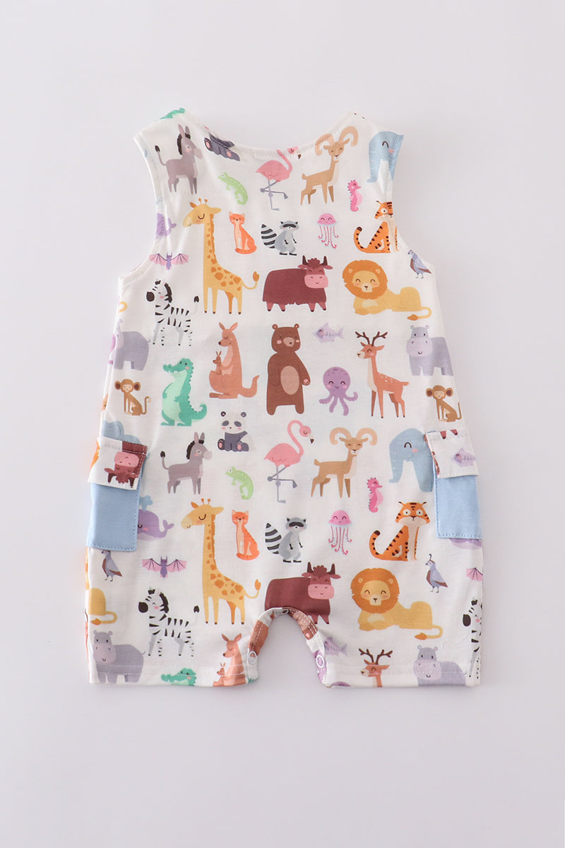 Blue zoo animals print boy jonjon