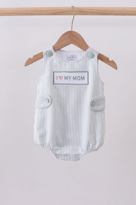 Blue stripe I love my mom bubble